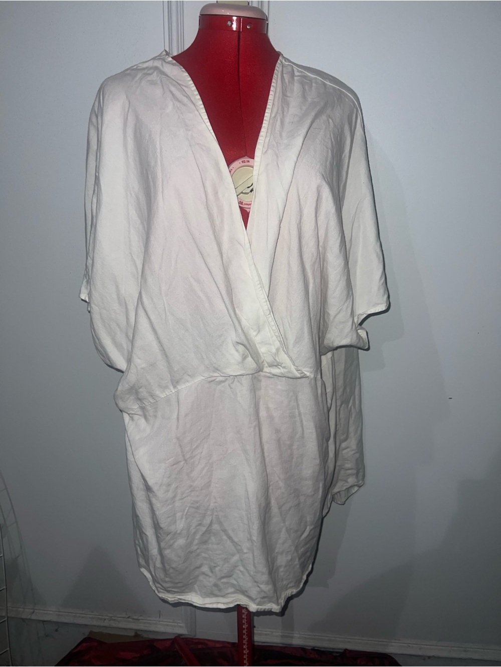 Athleta White V-Neck Wrap Tunic Top Swimsuit Cover size XL
